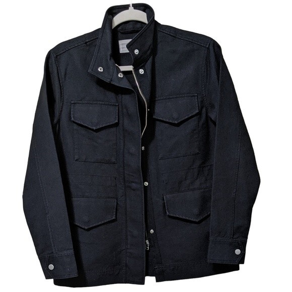 Everlane The modern utility military-esque zip front cotton jacket black  XS - Picture 1 of 8